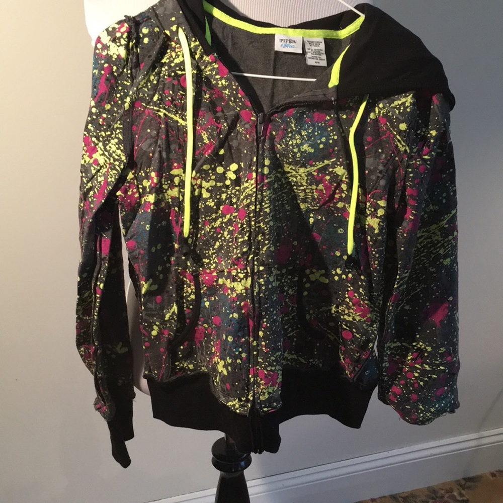 Piper & Blue, gray and yellow hoodie